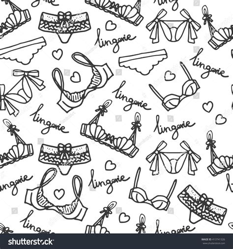 Lingerie Seamless Pattern Vector Underwear Background Stock Vector