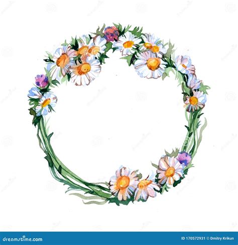 Daisy Wreath With Shadow Templates For Labels Tags Cards And