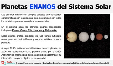 Los Planetas Enanos del Sistema Solar