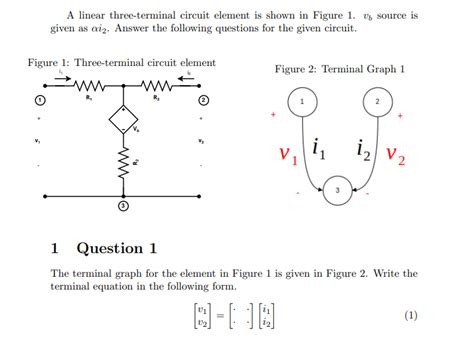 Solved A Linear Three Terminal Circuit Element Is Shown In Chegg