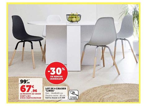 Promo Lot De 4 Chaises Linda Chez Super U Icataloguefr