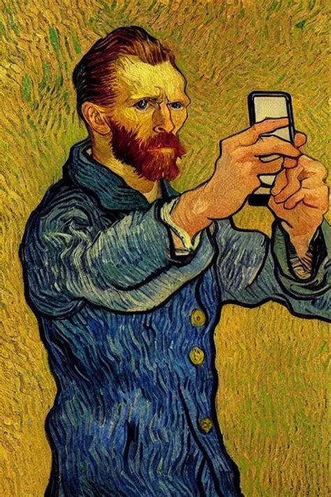 Portrait Of Hipster Vincent Van Gogh Taking A Selfie Stable