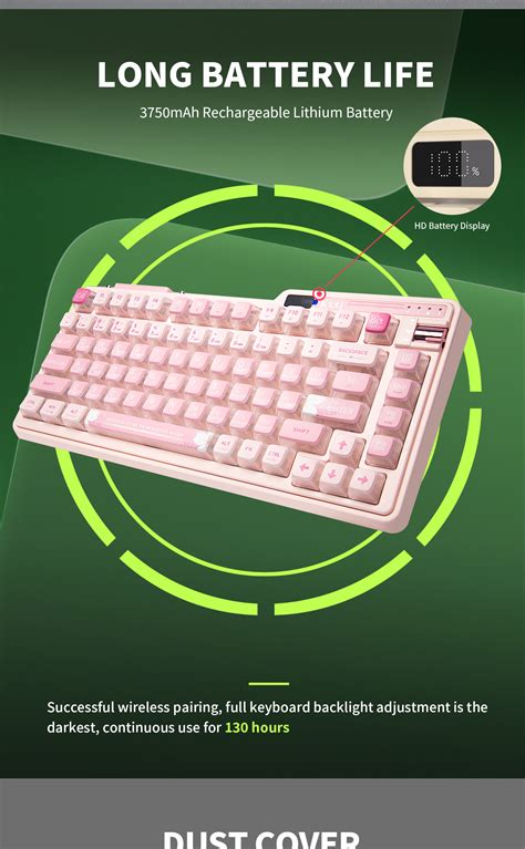 Kzzi Kezhi K Pro Sakura Pink Wireless Three Mode Mechanical Keyboard