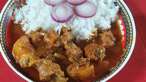 Very Spicy Red Chicken Curry And Rice Youtube