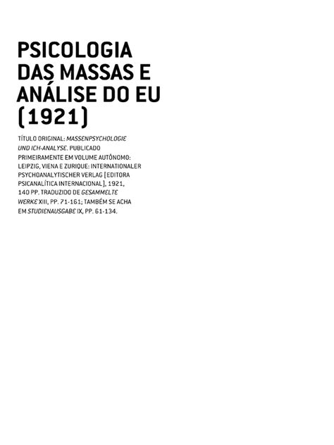 Psicologia Das Massas E Análise Do Eu Pdf