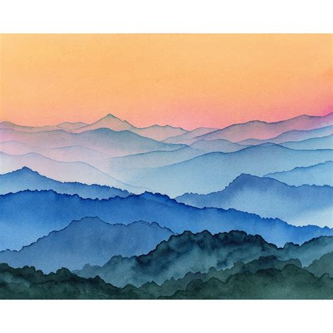 Blue Ridge Mountains Watercolor Art Print — Shelby Thayne Art