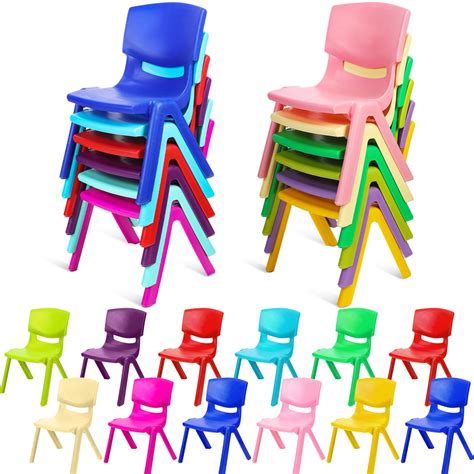 12 Pack Classroom Chairs for Toddlers Plastic Stackable Chairs 11 Inch Seat Height School Chairs ...