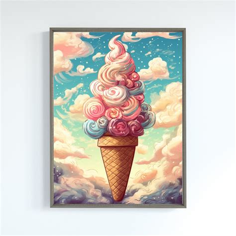 Summer Ice Cream Wall Art Home Decor Art Print Digital Download Cool ...