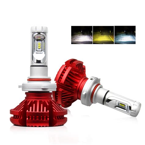 LED Fog Lights 3 Colors Change Hib2 6000lm X3 50W 9006 H4 H7 LED Car