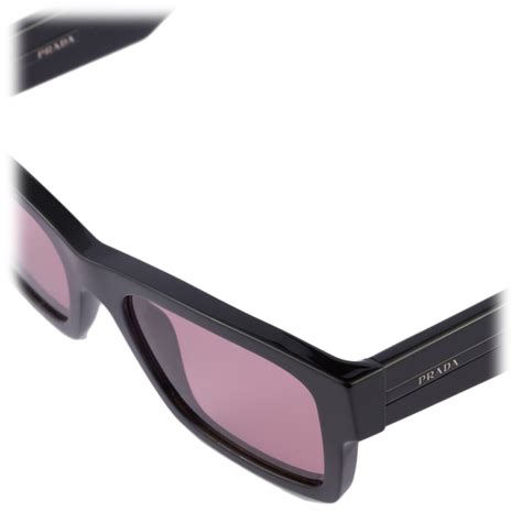 Prada Prada Eyewear Rectangular Sunglasses Black Fuchsia Prada