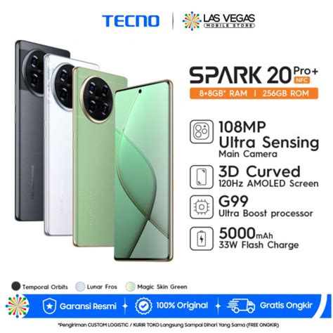 Promo TECNO SPARK 20 Pro NFC Garansi Resmi Lunar Frost Cicil 0 3x