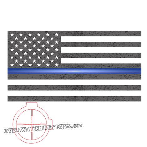 Thin Blue Line Subdued Flag Overwatch Designs