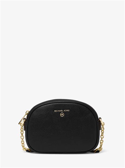 Michael Kors Jet Set Charm Small Pebbled Leather Crossbody Bag In Black