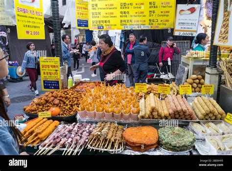 South Korea Seoul Street Food At Namdaemun Market Stock Photo Alamy