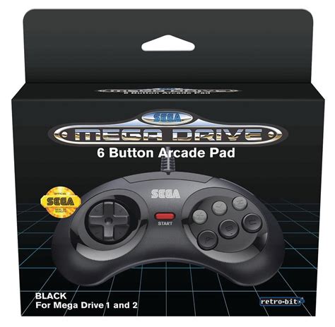 Retro Bit Official Sega Mega Drive Controller 6 Button Arcade Pad For