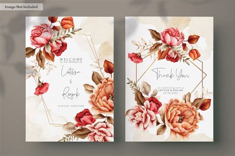 Premium PSD Wedding Invitation Template With Elegant Watercolor