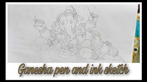 Sketching Process Of Lord Ganesha Pen And Ink Ganesh Happydiwali