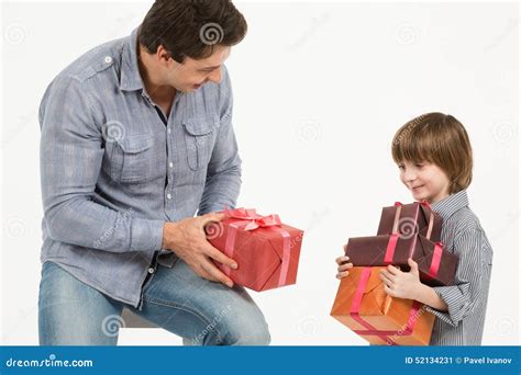 Father gives gifts stock image. Image of parents, father - 52134231