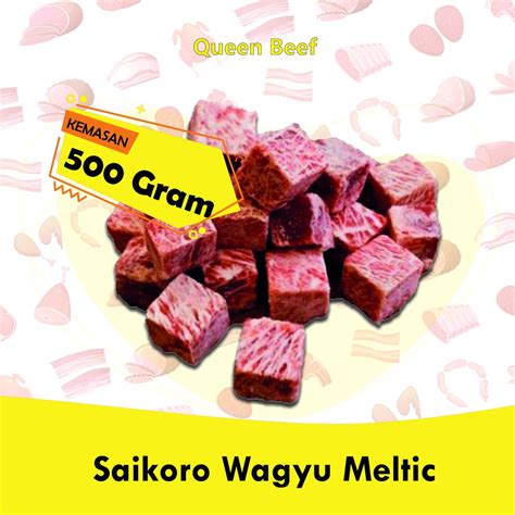 Jual SAIKORO WAGYU BEEF MELTIQUE CUBES 135gr 500gr Daging Sapi