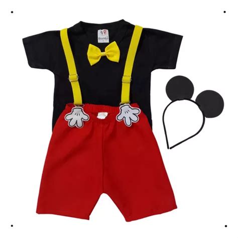Roupa Do Mickey Menino - Roupa Do Mickey De Aniversário Para Menino Com Orelha | Parcelamento ...