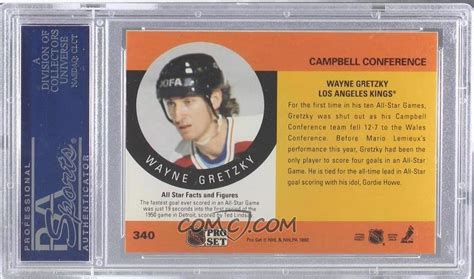 1990 91 Pro Set [base] 340 Wayne Gretzky [psa 10 Gem Mt]