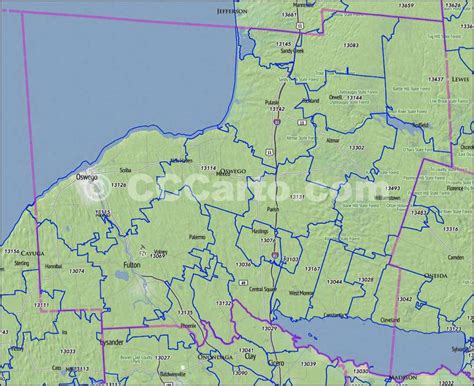 Oswego County, NY Zip Code Map - Find zip codes in New York