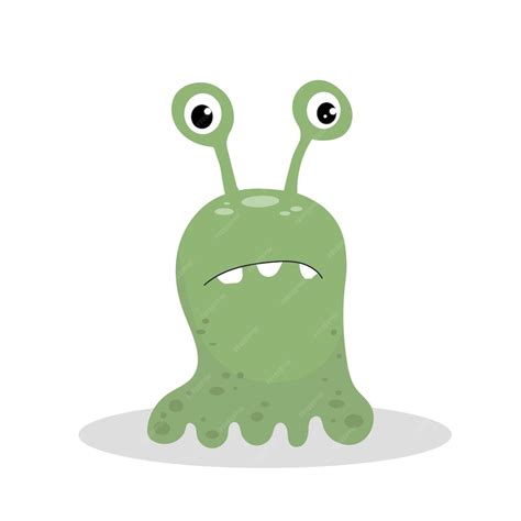 Premium Vector Cute Green Monster In Flat Style Isolated On White