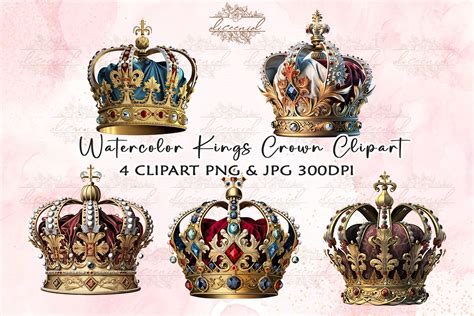 Watercolor Kings Crown Clipart Graphic by Diceenid · Creative Fabrica