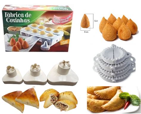 Kit Forma Fábrica Coxinhas Pastel Esfihas Salgados Modelador Shopee