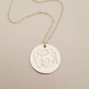 Monogrammed Necklace in Sterling Silver for Women or Bridesmaid Present - Etsy