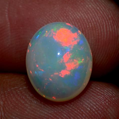 White Opal Cabochon Natural Ethiopian Opal Stone Multi Fire Etsy