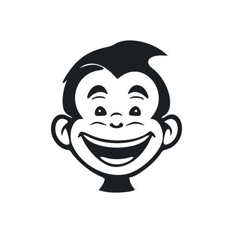 Black and white Uncomplicated logo with Attractive and cute monkey ...