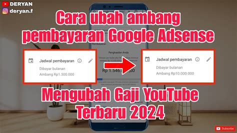 Cara Mengubah Minimal Pembayaran Gaji Youtube Di Google Adsense Terbaru