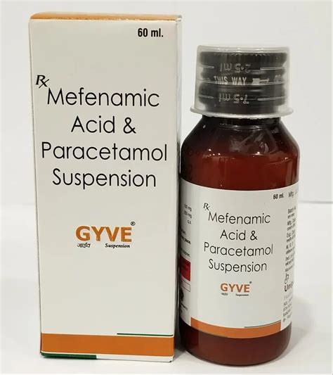 Mefenamic Acid Paracetamol Suspension Syrup At Rs 75 Bottle Mefenamic