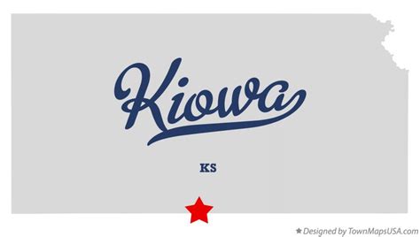 Map of Kiowa, KS, Kansas