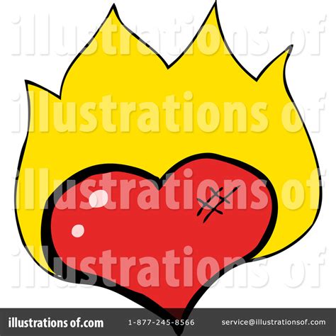 Flaming Heart Clipart #1192571 - Illustration by lineartestpilot