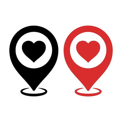 Free Vector Heart Location Pins Black And Red