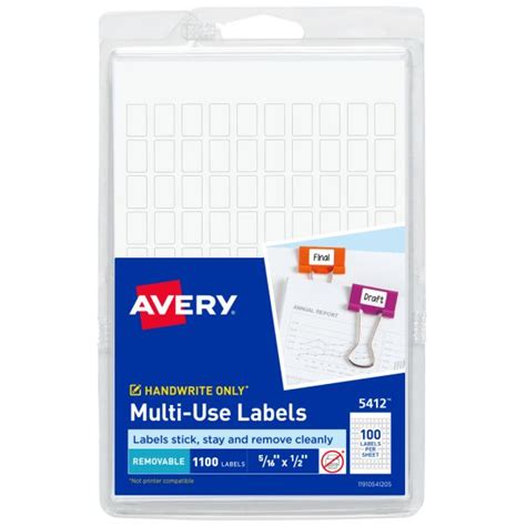 Avery Removable Id Labels With Sure Feed Technology Rectangle