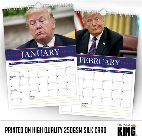 Donald Trump Wall Calendar Funny Quirky Etsy