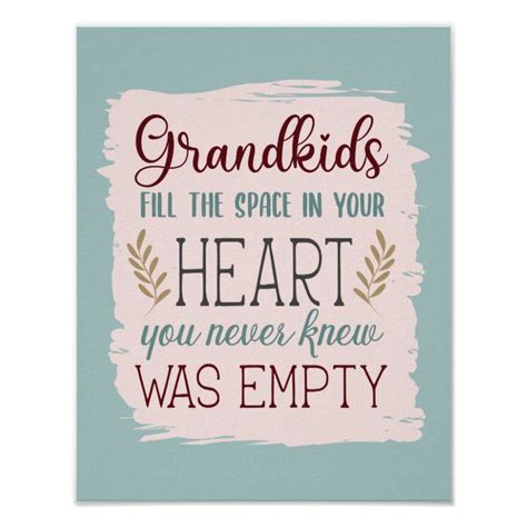 Cute Color Editable Grandkids Fill the Heart Quote Poster | Zazzle ...