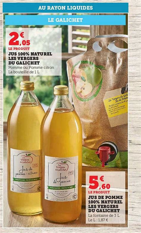 Promo Jus Naturel Les Vergers Du Galichet Jus De Pomme