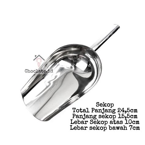 Jual Sendok Sekop Skop Es Batu Serok Tepung Stainless Steel Ice Cube