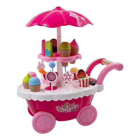 Carrinho De Sorvete Sorveteria Infantil Brinquedo Luz Som