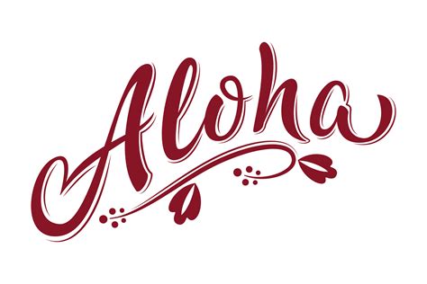 Aloha Hand Lettering Text With Hibiscus Flower Hawaii Floral T Shirt