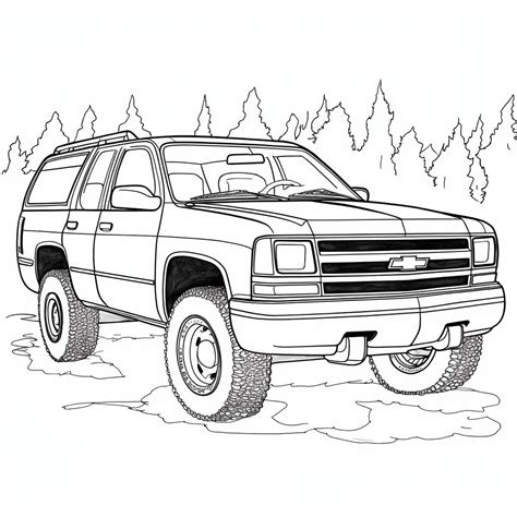 Dibujo De Chevrolet Tahoe 2012 Para Pintar Y Colorear Dibujos Para