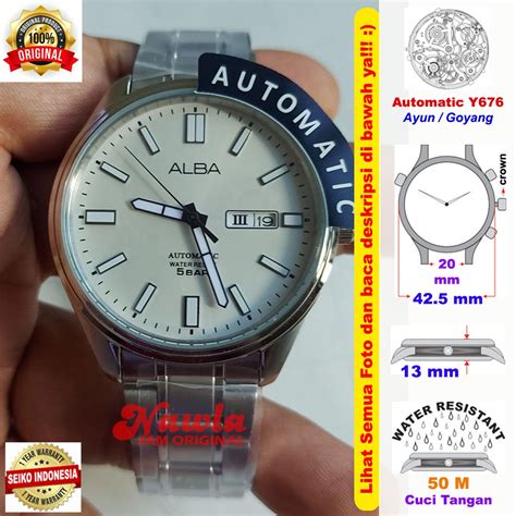 Jual Alba Automatic Al X Analog Silver Dial Jam Tangan Pria