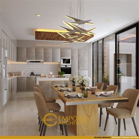 Desain Ruang Makan Dan Dapur Rumah Modern Lantai Bapak Victor Di