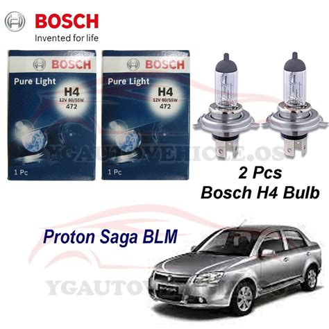 Proton Saga BLM Headlamp Light Bulb Bosch H4 12V 55W 100W 2Pcs