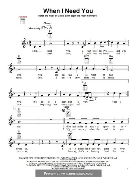 When I Need You Celine Dion By A Hammond Sheet Music On Musicaneo