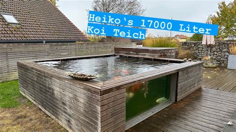 Heikos 17000 Liter Koi Hochteich Mit Sichtscheibe YouTube